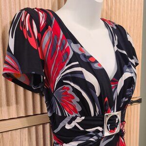Perceptions New York Dress | Size 10 | Bold Floral Belted Style